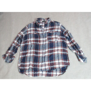 KUT From The Kloth Top Womens XXL Plaid Long Sleeve Button Shirt Cabincore Soft